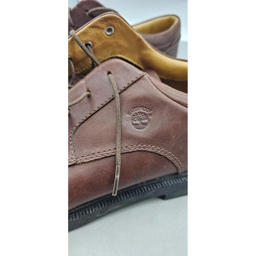 Timberland Mens 90081 Waterproof Leather Oxford Shoes Brown Size 13M
